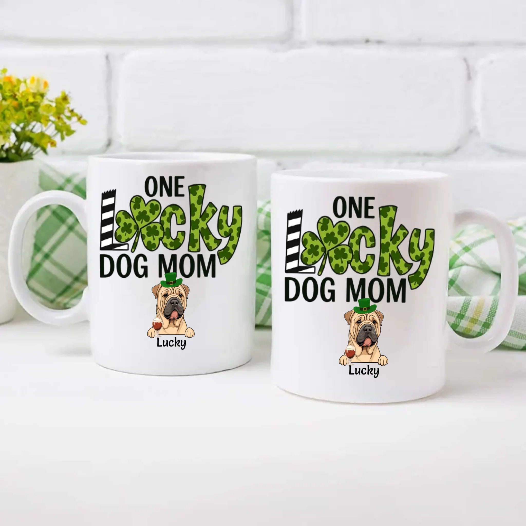 One Lucky Dog Mom Magic Mug – St. Patrick’s Day Leprechaun Dog Design - 89Prints