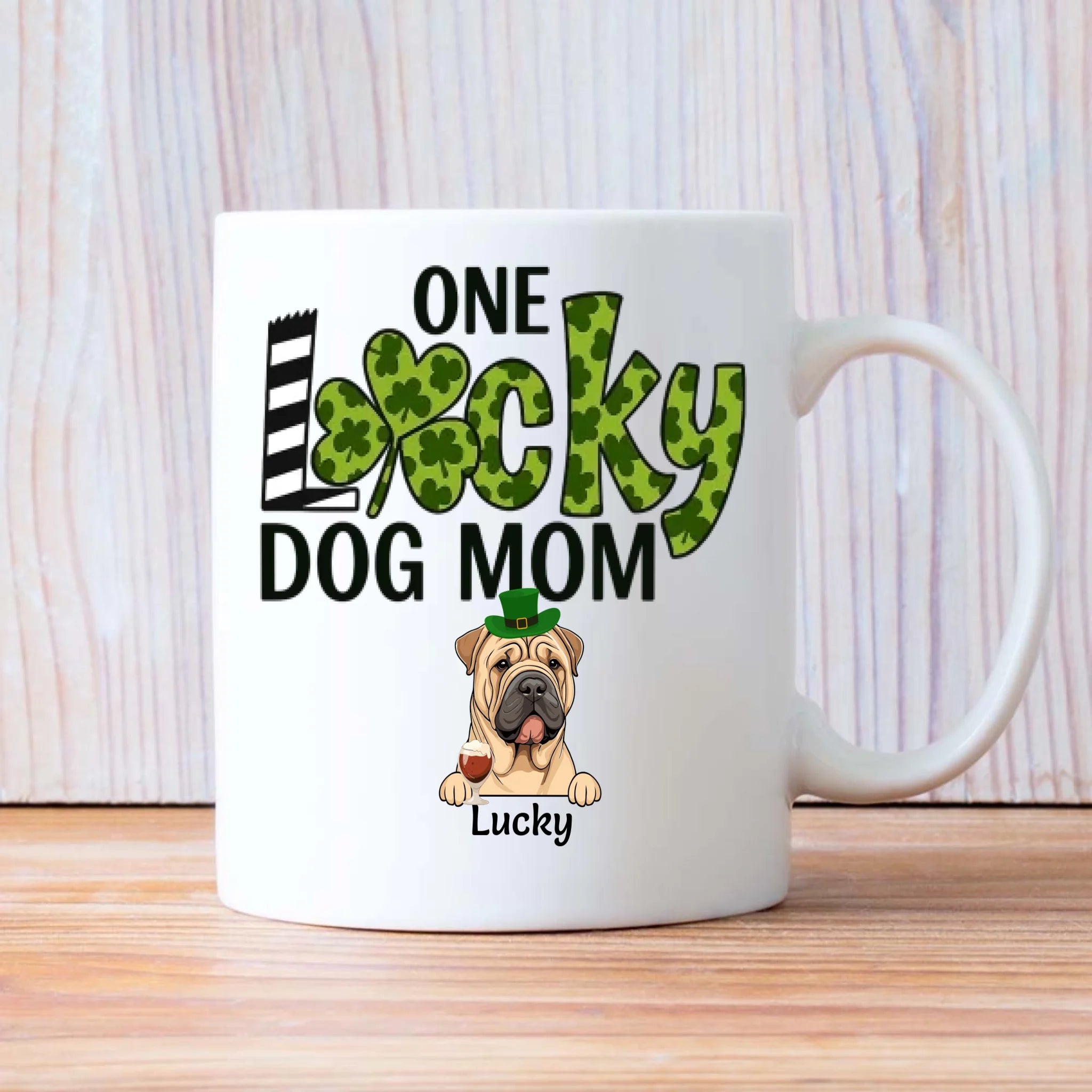 One Lucky Dog Mom Magic Mug – St. Patrick’s Day Leprechaun Dog Design - 89Prints