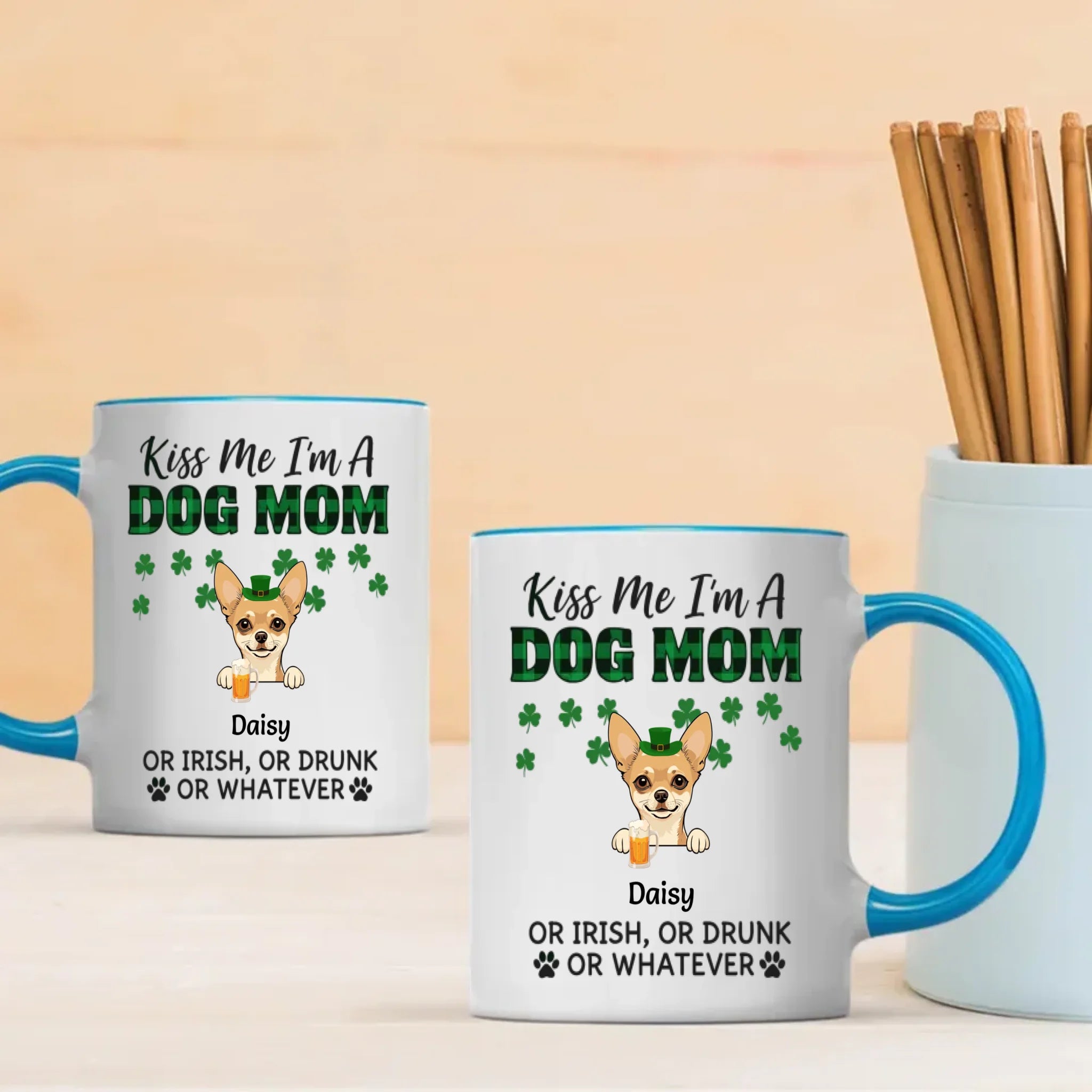 Dog Mom St. Patrick’s Day Mug – Leprechaun Dog & Funny Irish Quote - 89Prints