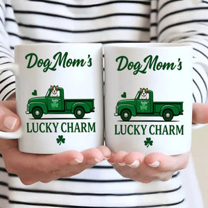 Dog Mom’s Lucky Charm Mug – Personalized Green Truck Cup with Dog Graphic - 89Prints