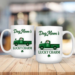 Dog Mom’s Lucky Charm Mug – Personalized Green Truck Cup with Dog Graphic - 89Prints