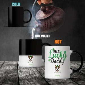 Dog Dad Personalized Gift – One Lucky Daddy St Patrick’s Day Magic Mug with Custom Dog Name - 89Prints