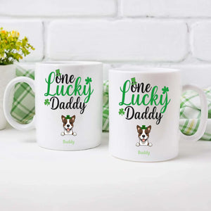 Dog Dad Personalized Gift – One Lucky Daddy St Patrick’s Day Magic Mug with Custom Dog Name - 89Prints