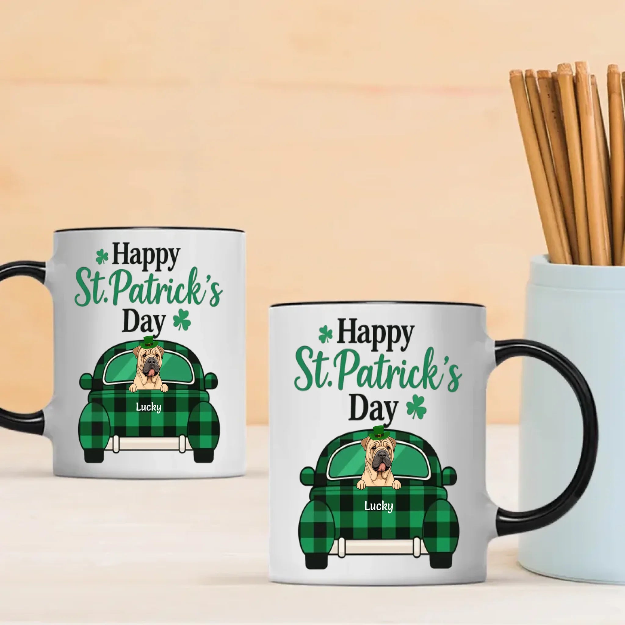 Patrick-Themed Personalized Dog Mug – Funny Custom Dog & Name | 89Prints