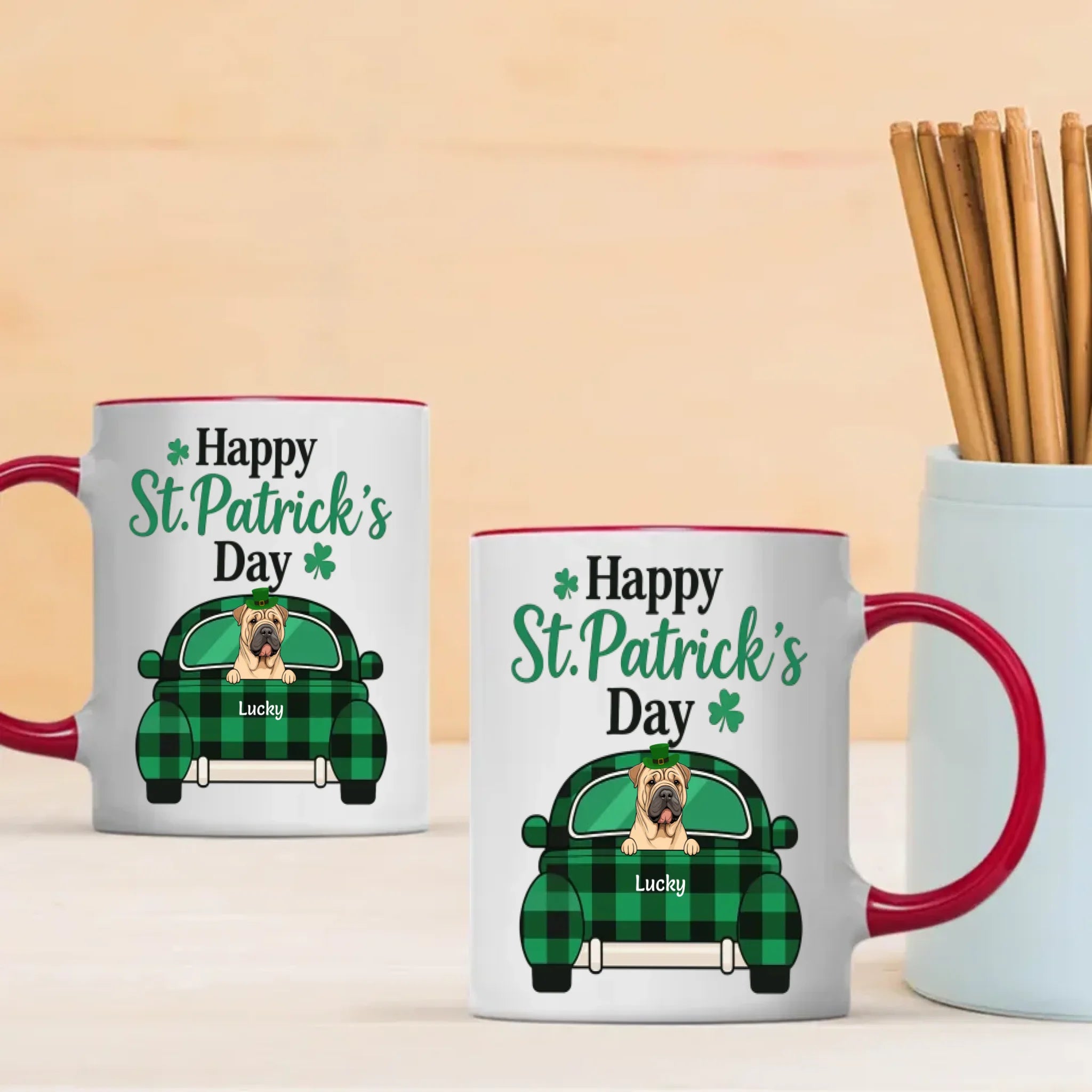 Patrick-Themed Personalized Dog Mug – Funny Custom Dog & Name | 89Prints