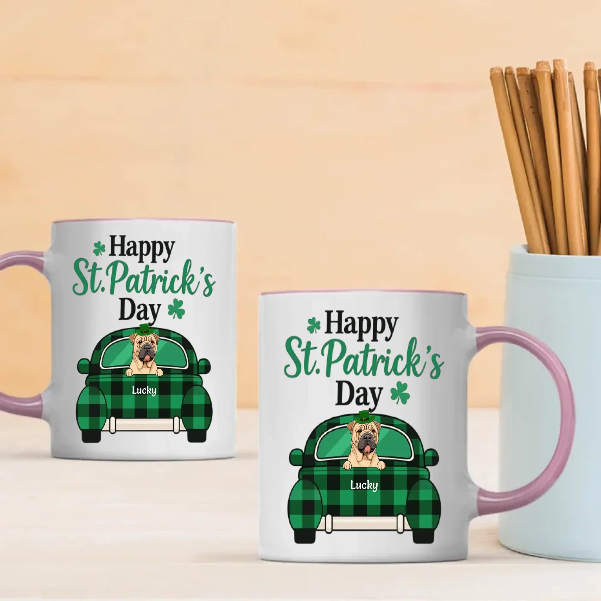 Patrick-Themed Personalized Dog Mug – Funny Custom Dog & Name | 89Prints