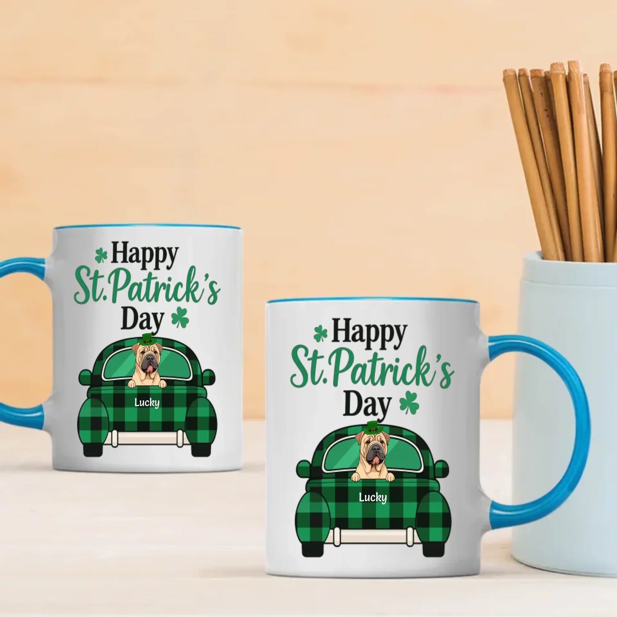 Patrick-Themed Personalized Dog Mug – Funny Custom Dog & Name | 89Prints