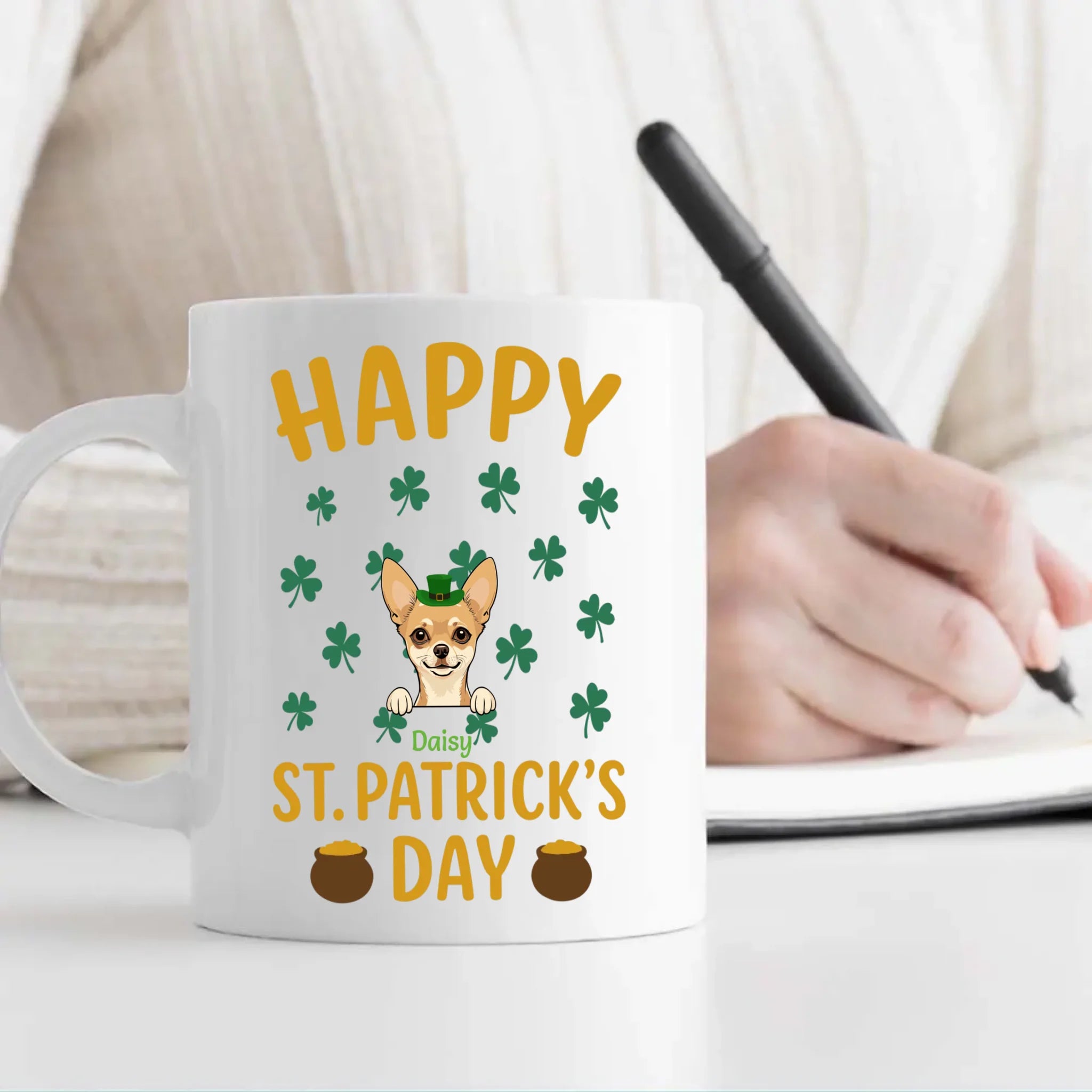 Magic Dog Mug – Leprechaun Dog & Shamrocks for St. Patrick’s Day - 89Prints