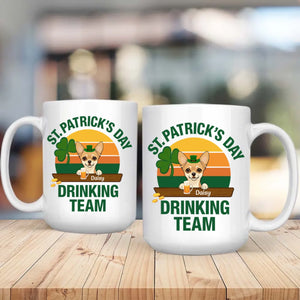 St. Patrick’s Day Drinking Team Dog Mug – Custom Leprechaun Dog Design - 89Prints