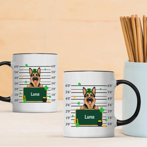 Custom St. Patrick’s Day Dog Mug – Leprechaun Dog with Shamrocks & Gold - 89Prints
