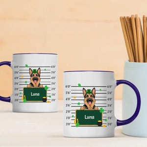 Custom St. Patrick’s Day Dog Mug – Leprechaun Dog with Shamrocks & Gold - 89Prints
