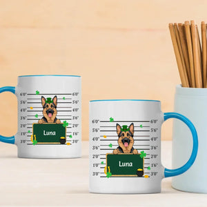 Custom St. Patrick’s Day Dog Mug – Leprechaun Dog with Shamrocks & Gold - 89Prints