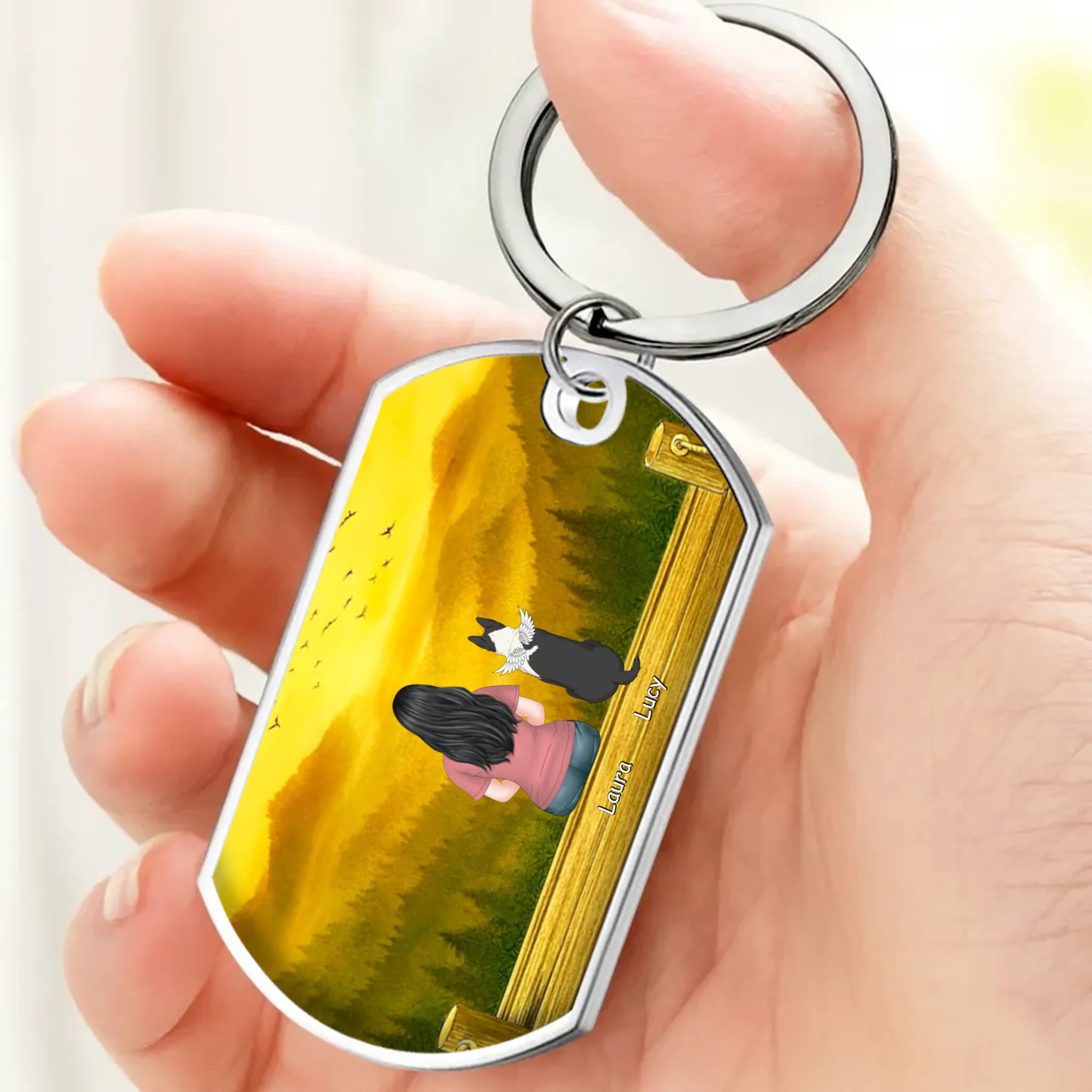 Personalized Keychain “Don’t Cry For Me Mom – New Wings” Memorial Gift - 89Prints