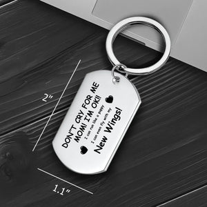 Personalized Keychain “Don’t Cry For Me Mom – New Wings” Memorial Gift - 89Prints