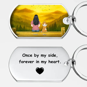 Personalized Pet Loss Keychain “Forever in My Heart” – Custom Dog Artwork and Name Keepsake - 89Prints