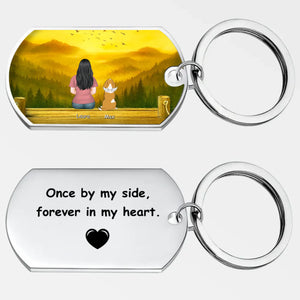 Personalized Pet Loss Keychain “Forever in My Heart” – Custom Dog Artwork and Name Keepsake - 89Prints