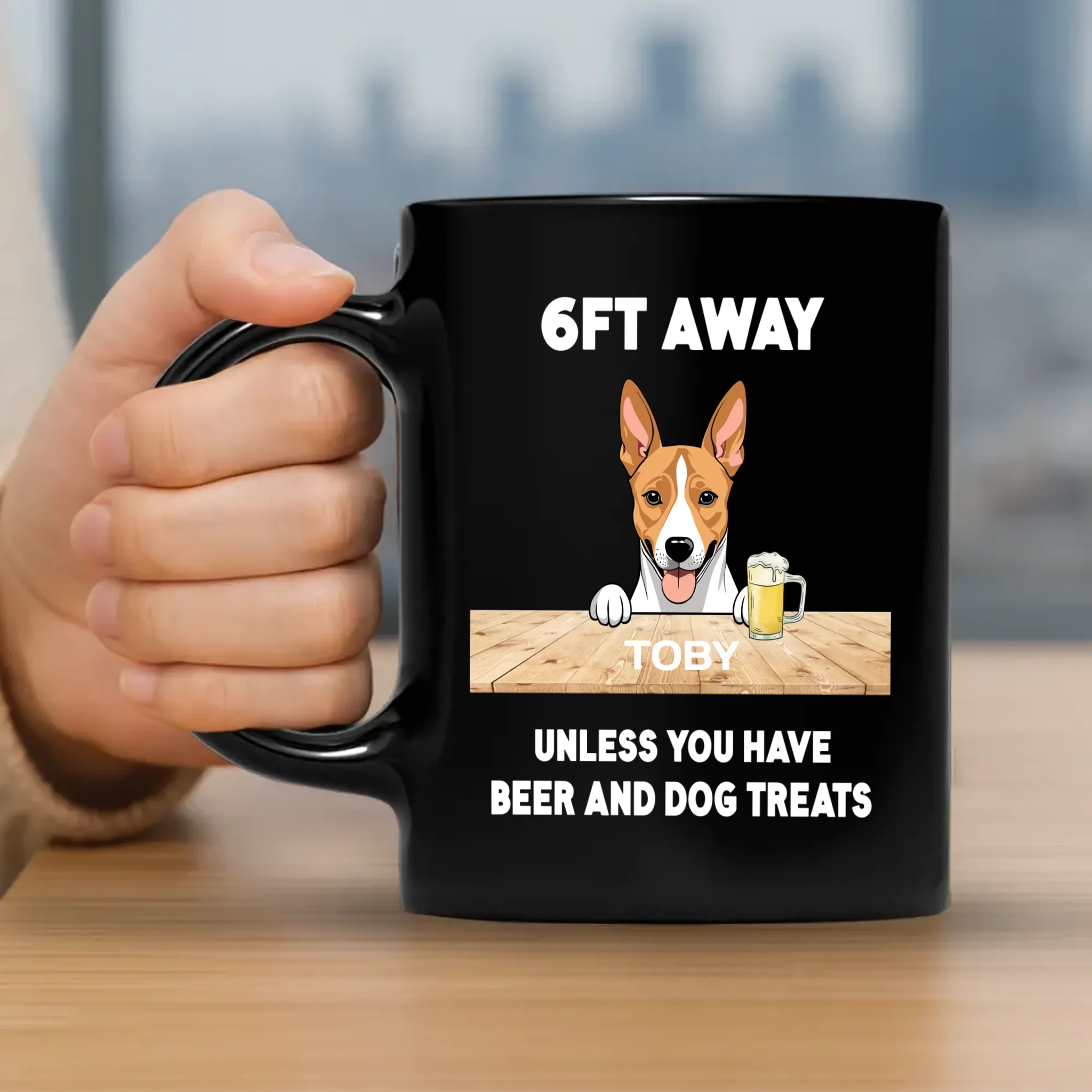 Custom Mug With Dog - 6FT Away, Unless You Have  Beer And Dog Treats - 89Prints