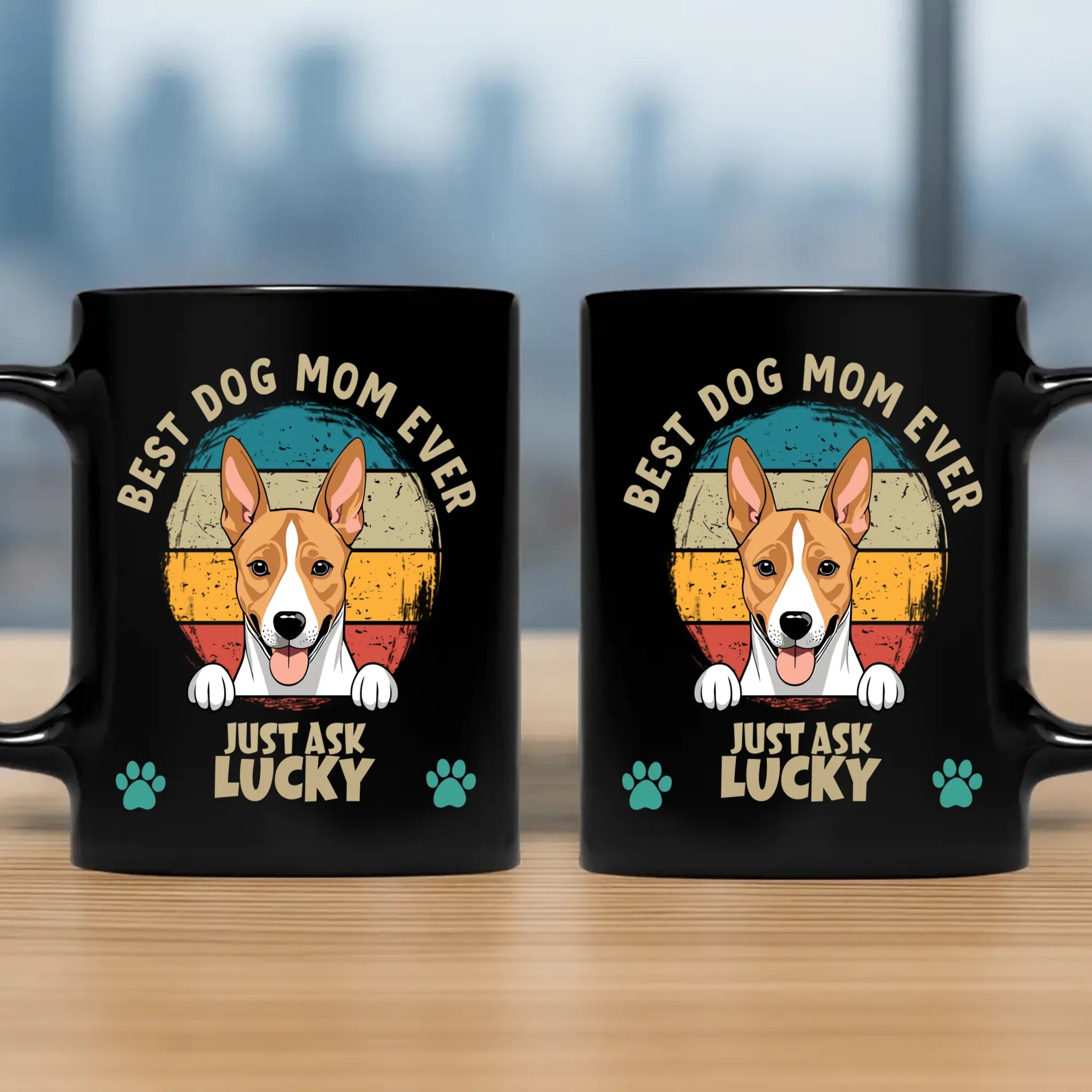 Personalized Dog Mom Mug - Best Dog Mom Ever, Just Ask Lucky - 89Prints