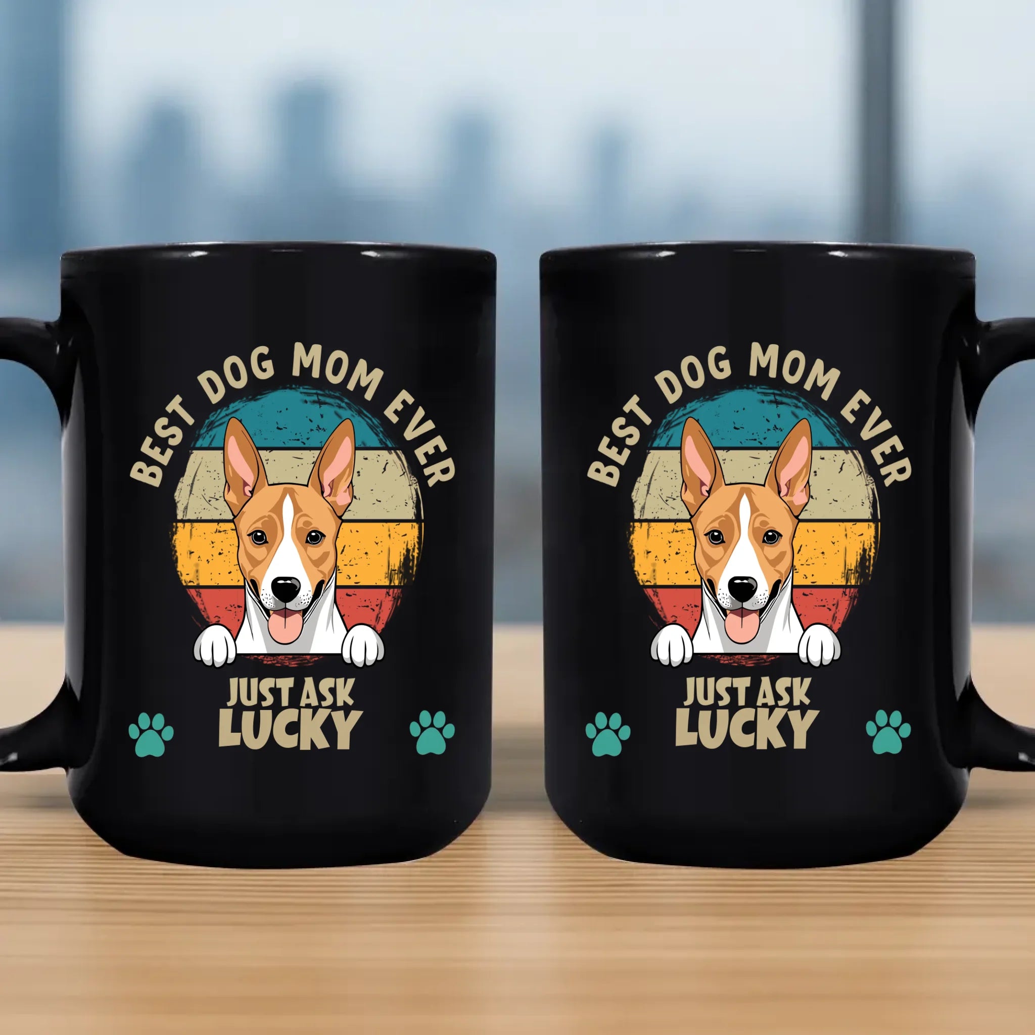 Personalized Dog Mom Mug - Best Dog Mom Ever, Just Ask Lucky - 89Prints