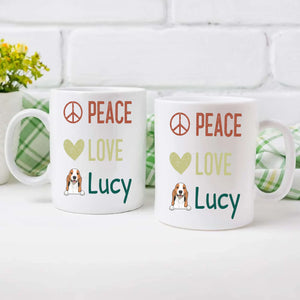Personalised Peace Love Dog Mug - Thoughtful Gift For Dog Lovers - 89Prints