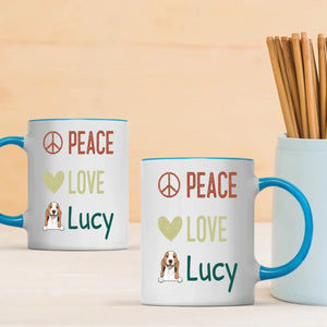 Personalised Peace Love Dog Mug - Thoughtful Gift For Dog Lovers - 89Prints
