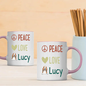 Personalised Peace Love Dog Mug - Thoughtful Gift For Dog Lovers - 89Prints