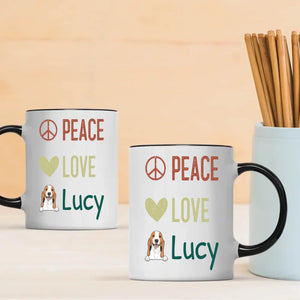 Personalised Peace Love Dog Mug - Thoughtful Gift For Dog Lovers - 89Prints