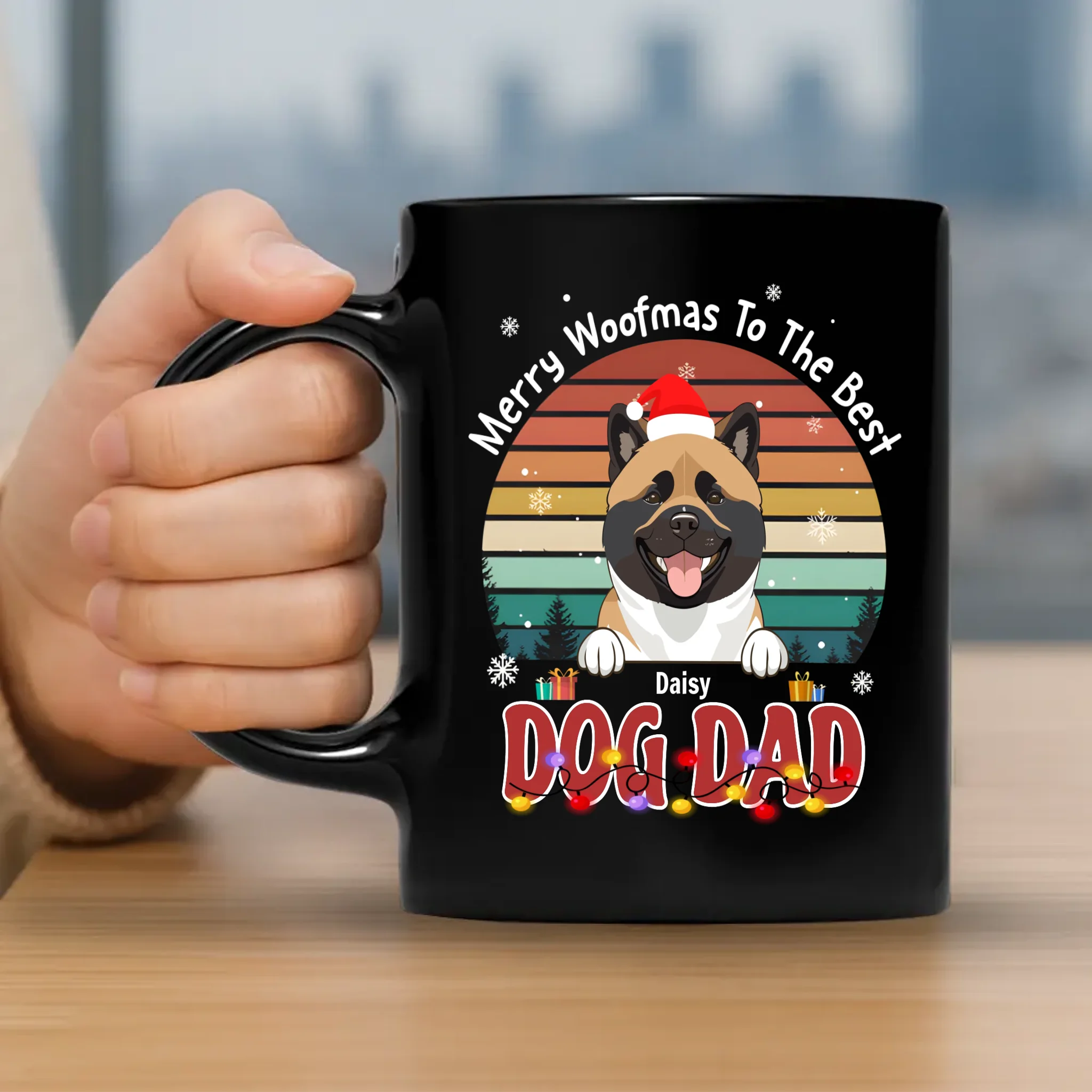 One-of-a-kind Dog Dad Mug - Merry Woofmas To The Best - 89Prints