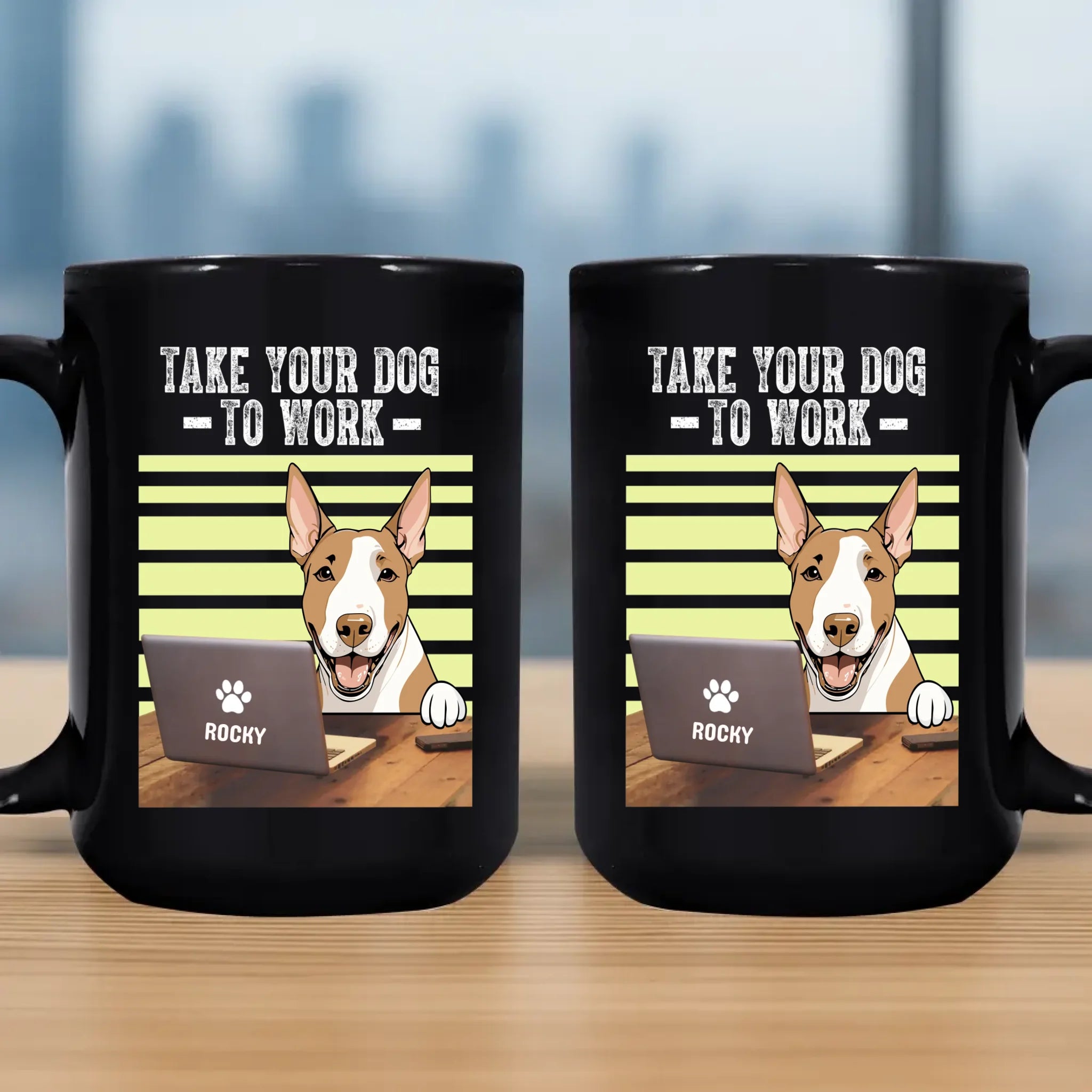 Touching Dog Mug “Take Your Dog To Work” Personalized For Dog Lovers - 89Prints