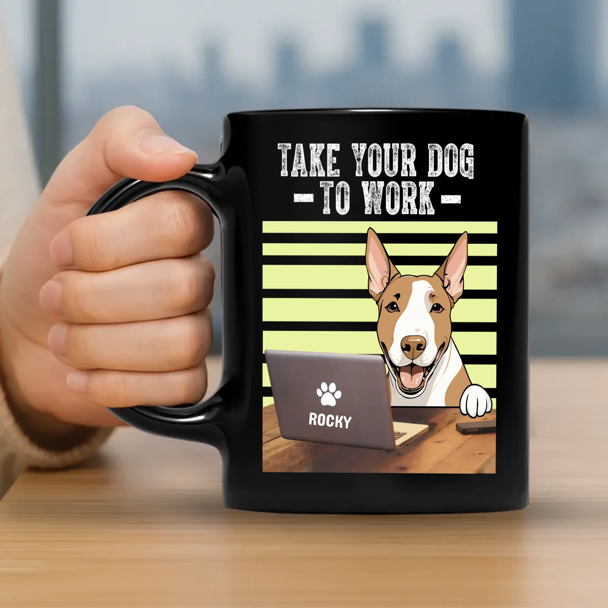 Touching Dog Mug “Take Your Dog To Work” Personalized For Dog Lovers - 89Prints