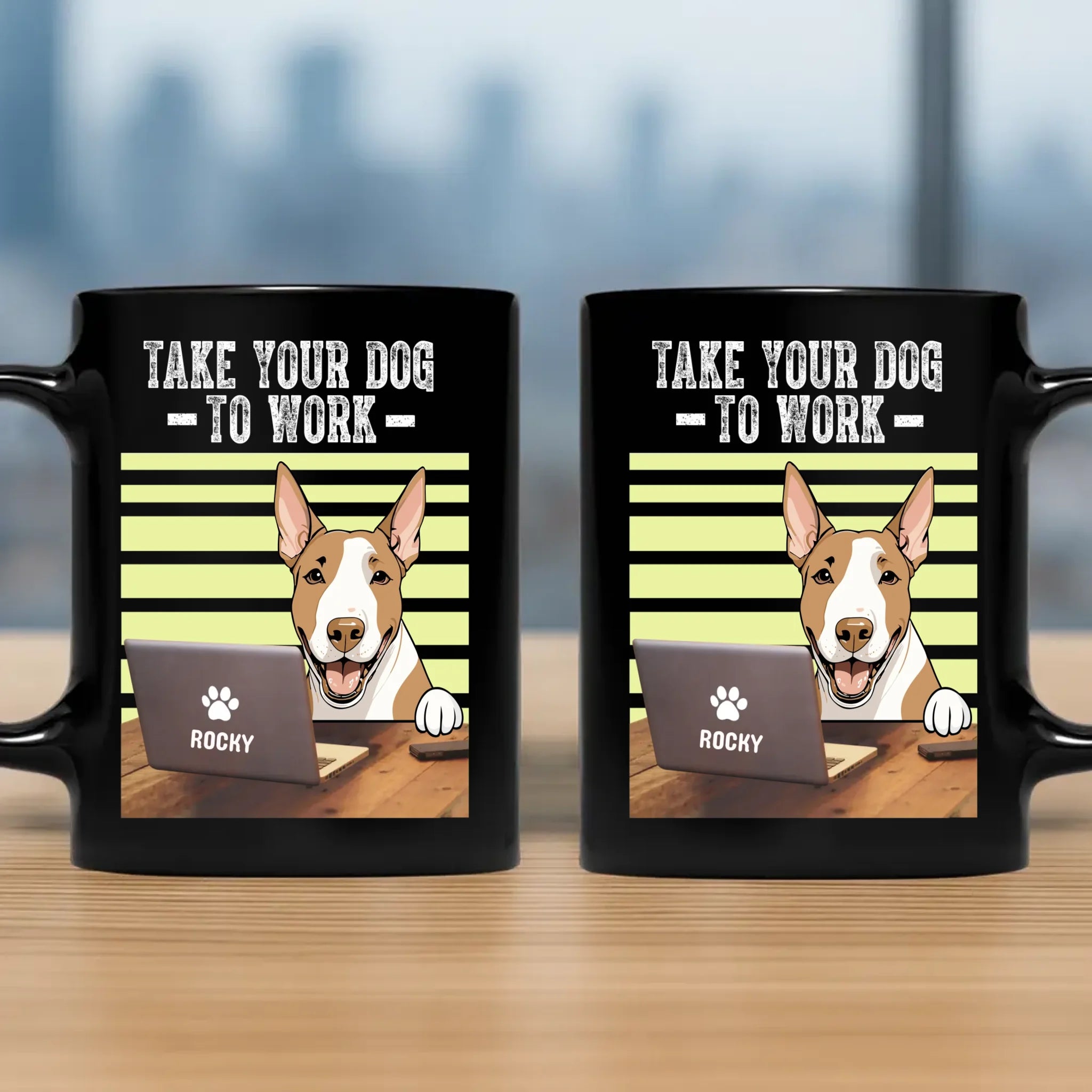 Touching Dog Mug “Take Your Dog To Work” Personalized For Dog Lovers - 89Prints