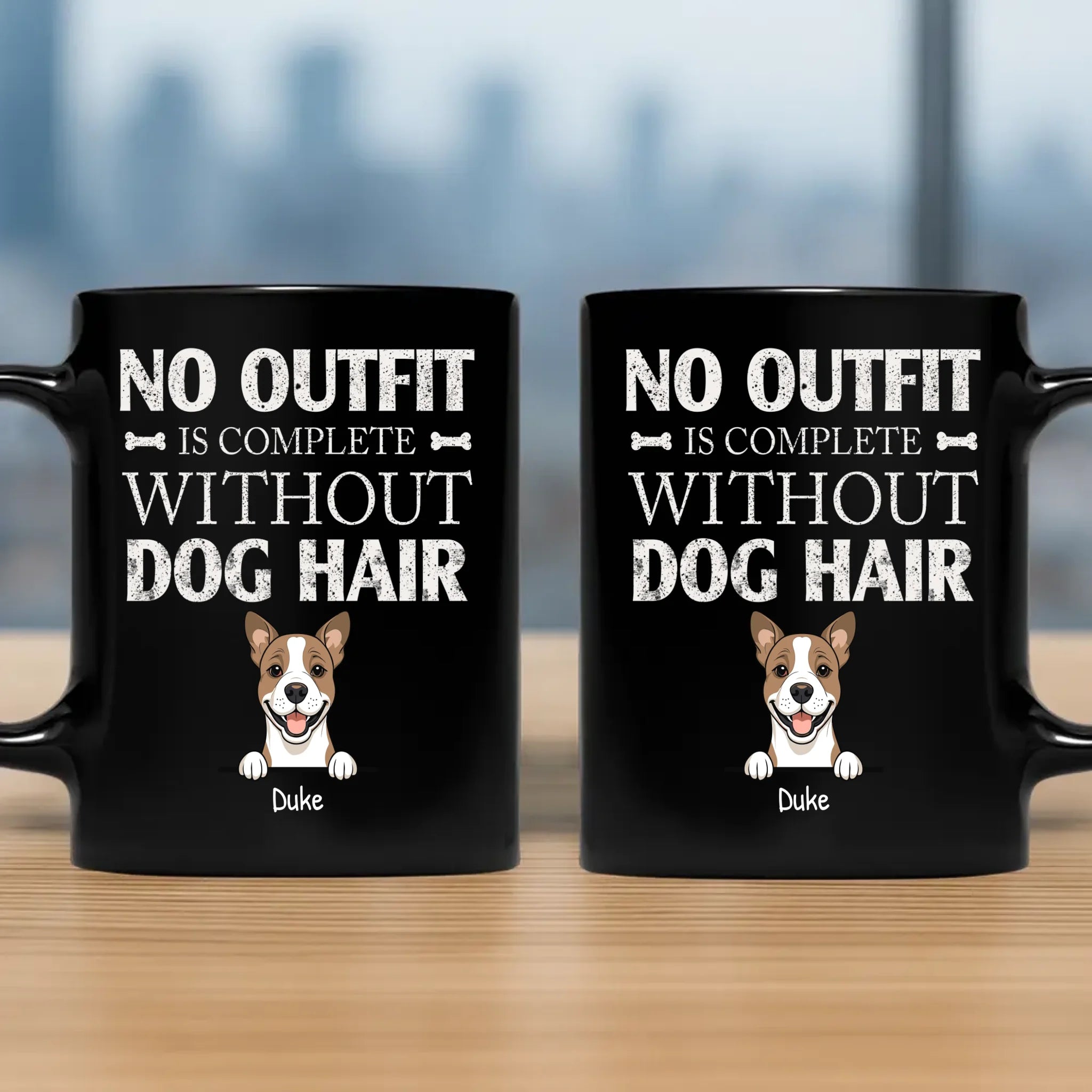 Adorable Dog Black Mug - No Outfit Is Complete Without Dog Hair - 89Prints