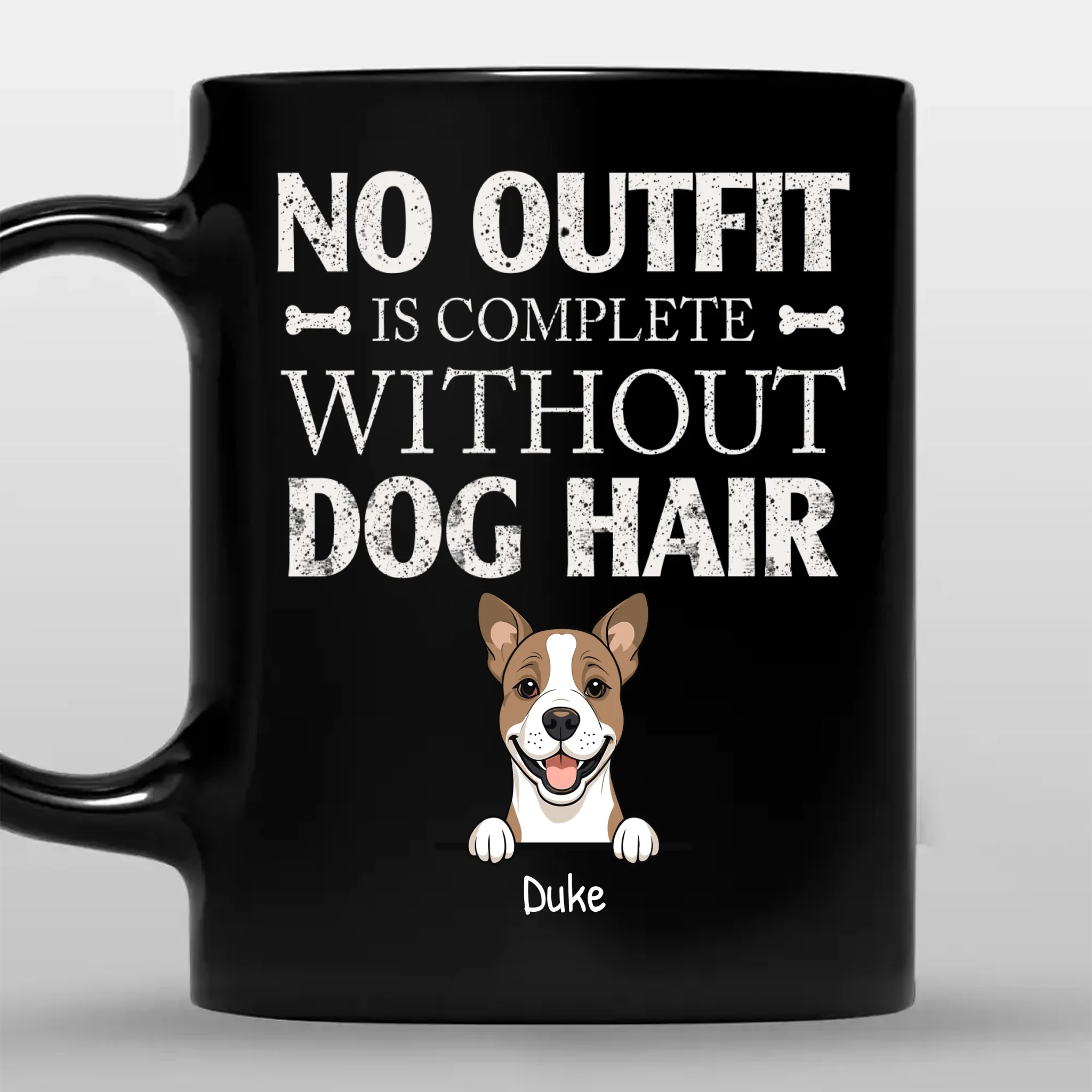 Adorable Dog Black Mug - No Outfit Is Complete Without Dog Hair - 89Prints