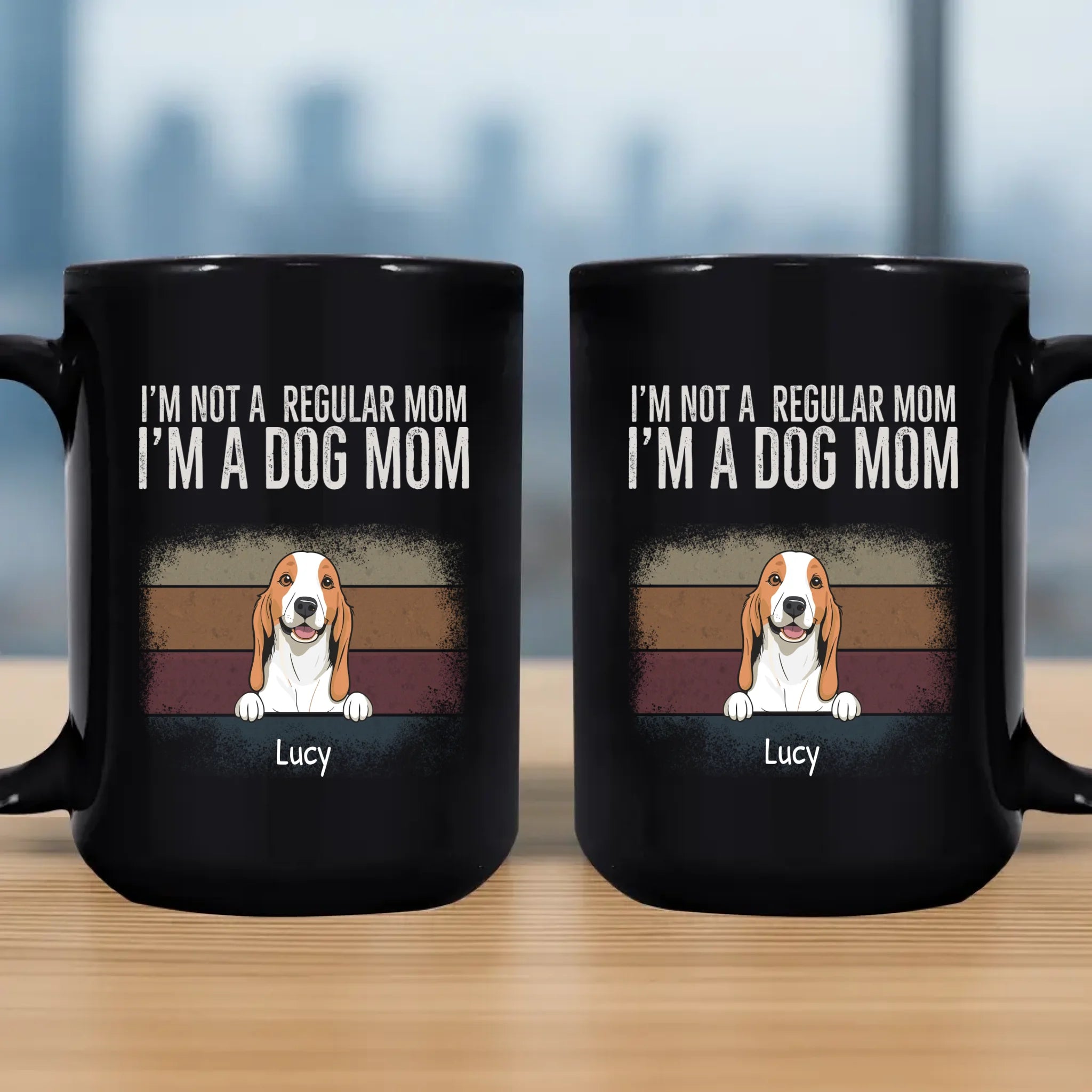 Heartfelt Dog Black Mug - I'm Not A Regular Mom, I'm A Dog Mom - 89Prints
