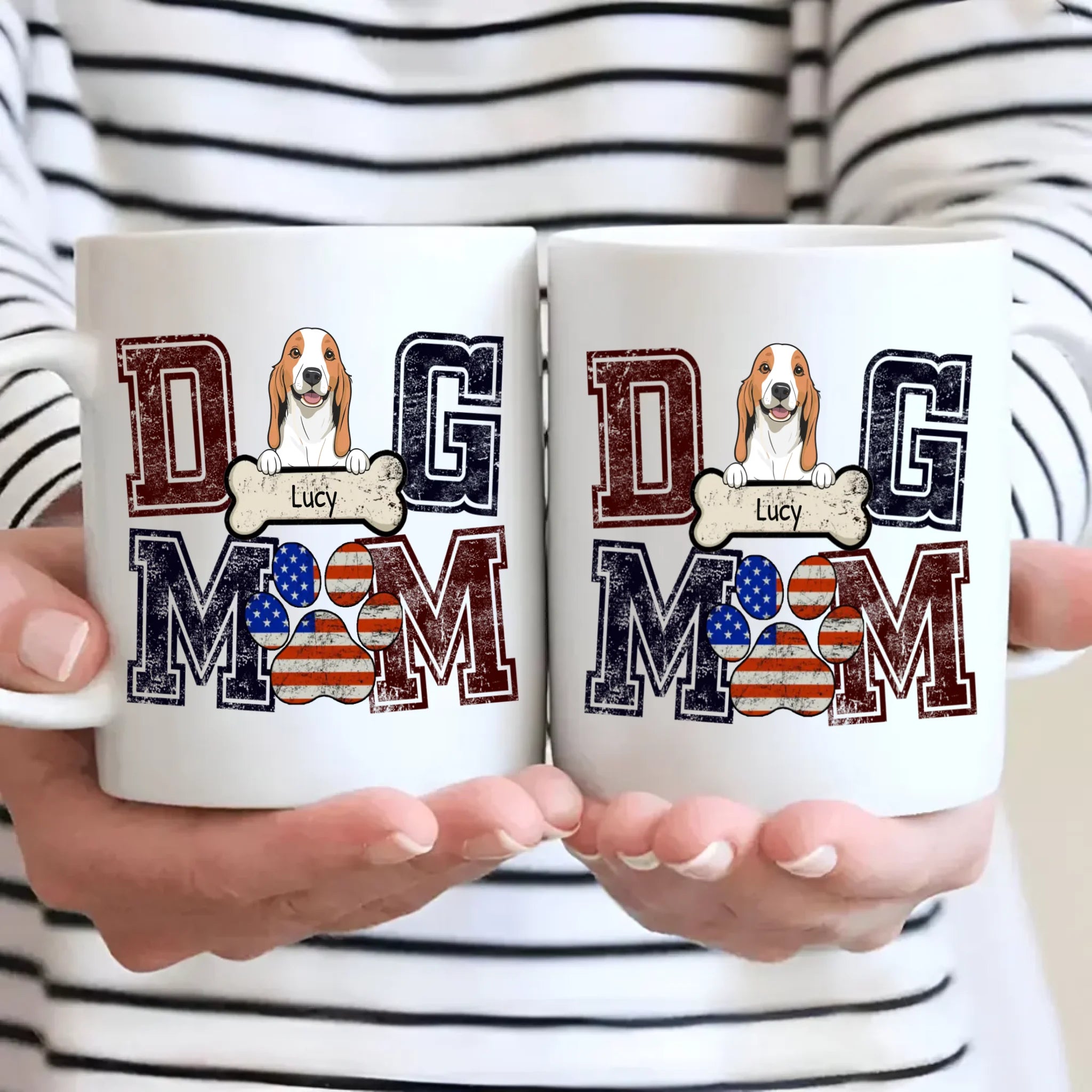 Unique Dog Mom Mug - Customized With Dog's Clipart And Name - 89Prints