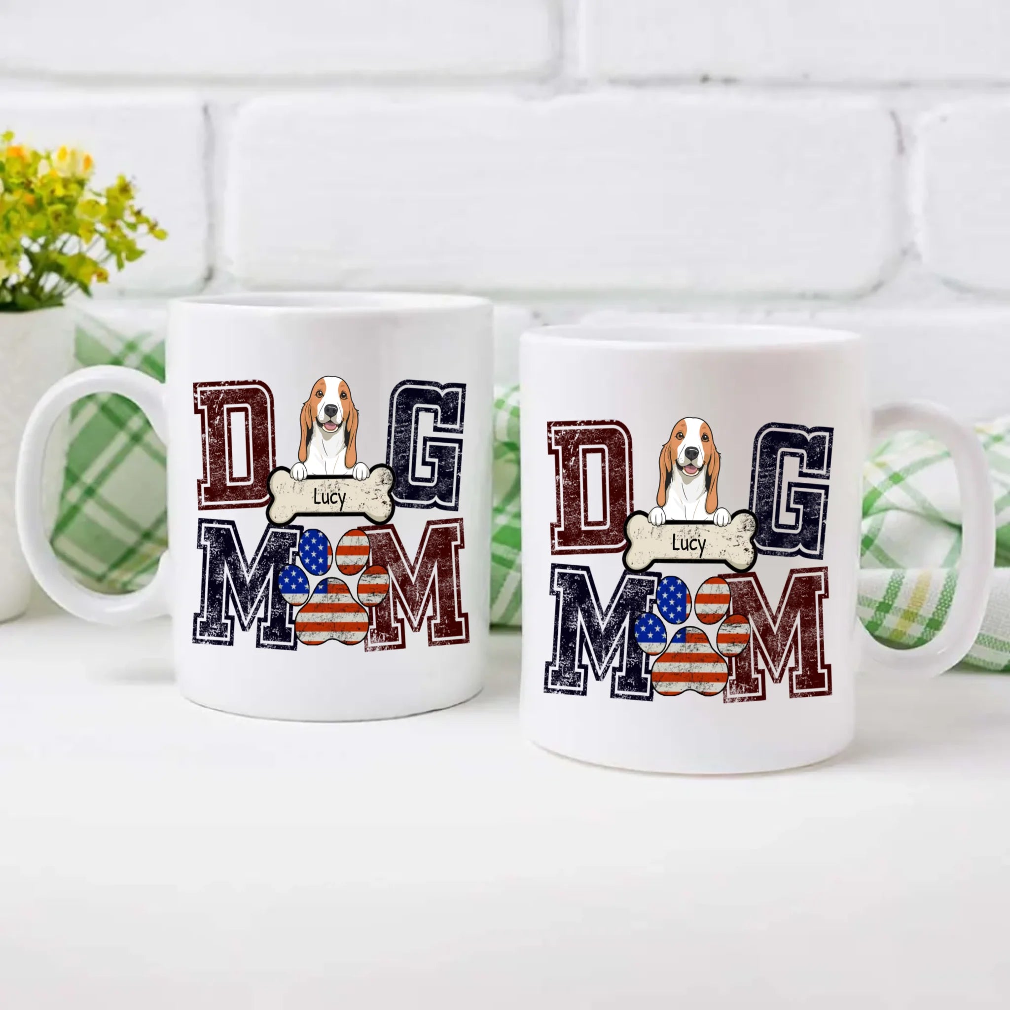 Unique Dog Mom Mug - Customized With Dog's Clipart And Name - 89Prints