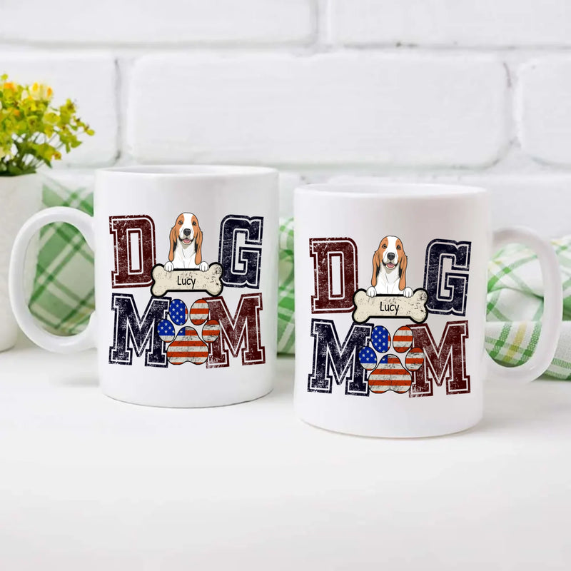Unique Dog Mom Mug - Customized With Dog's Clipart And Name - 89Prints