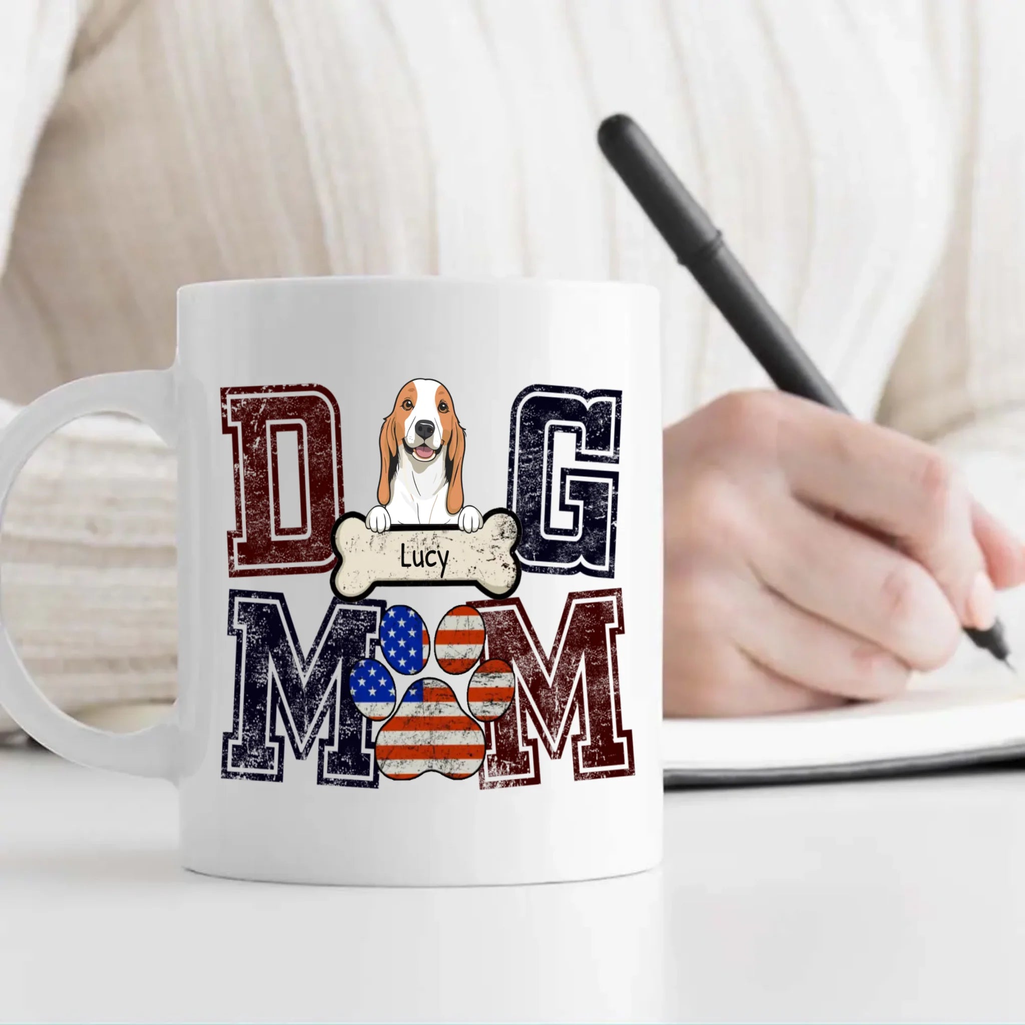 Unique Dog Mom Mug - Customized With Dog's Clipart And Name - 89Prints