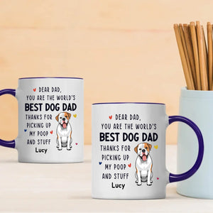 Custom Dog Mug - Dear Dad, You Are The World's - 89Prints