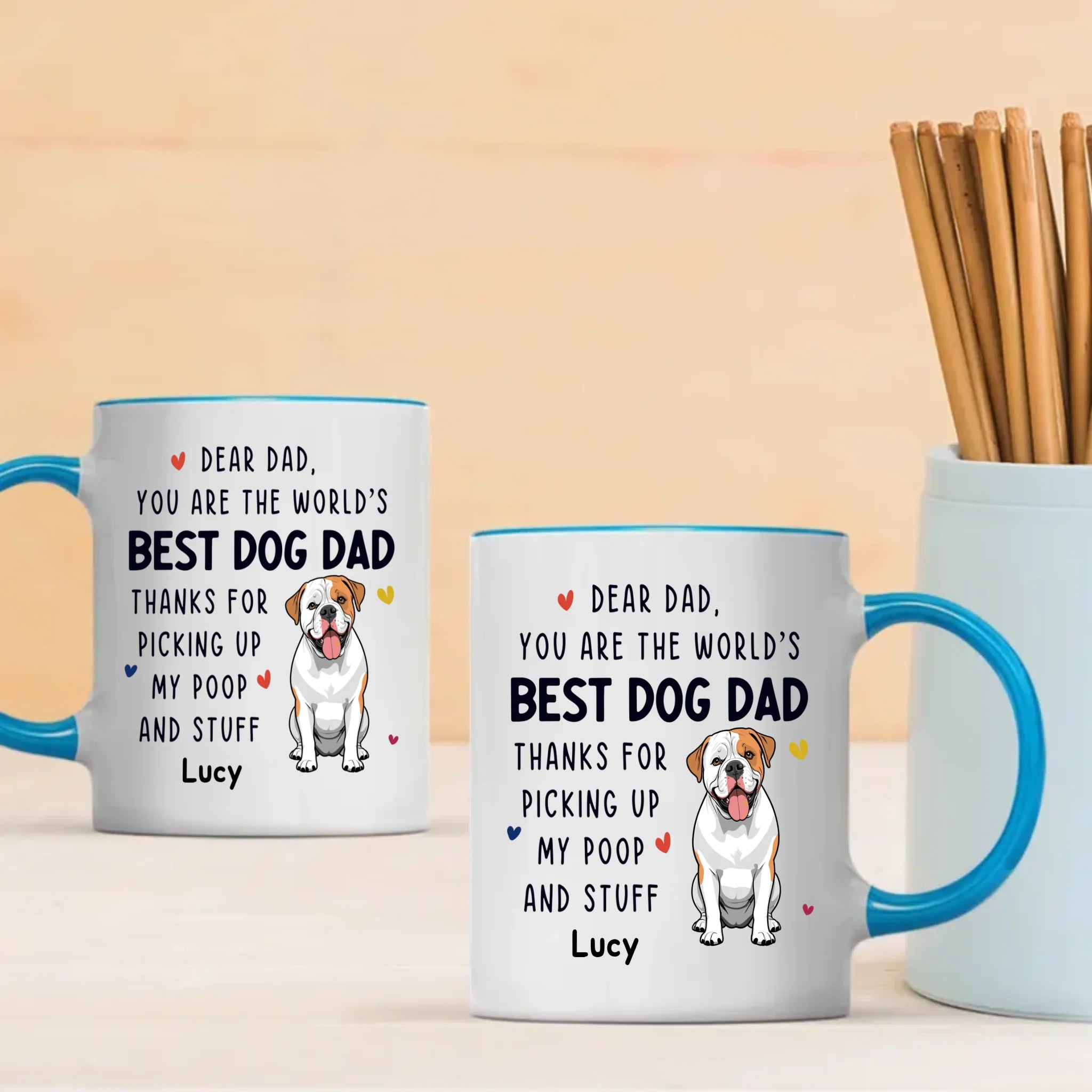 Custom Dog Mug - Dear Dad, You Are The World's - 89Prints