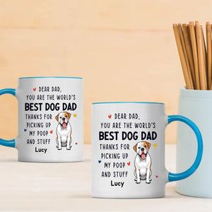 Custom Dog Mug - Dear Dad, You Are The World's - 89Prints