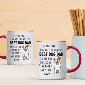 Custom Dog Mug - Dear Dad, You Are The World's - 89Prints
