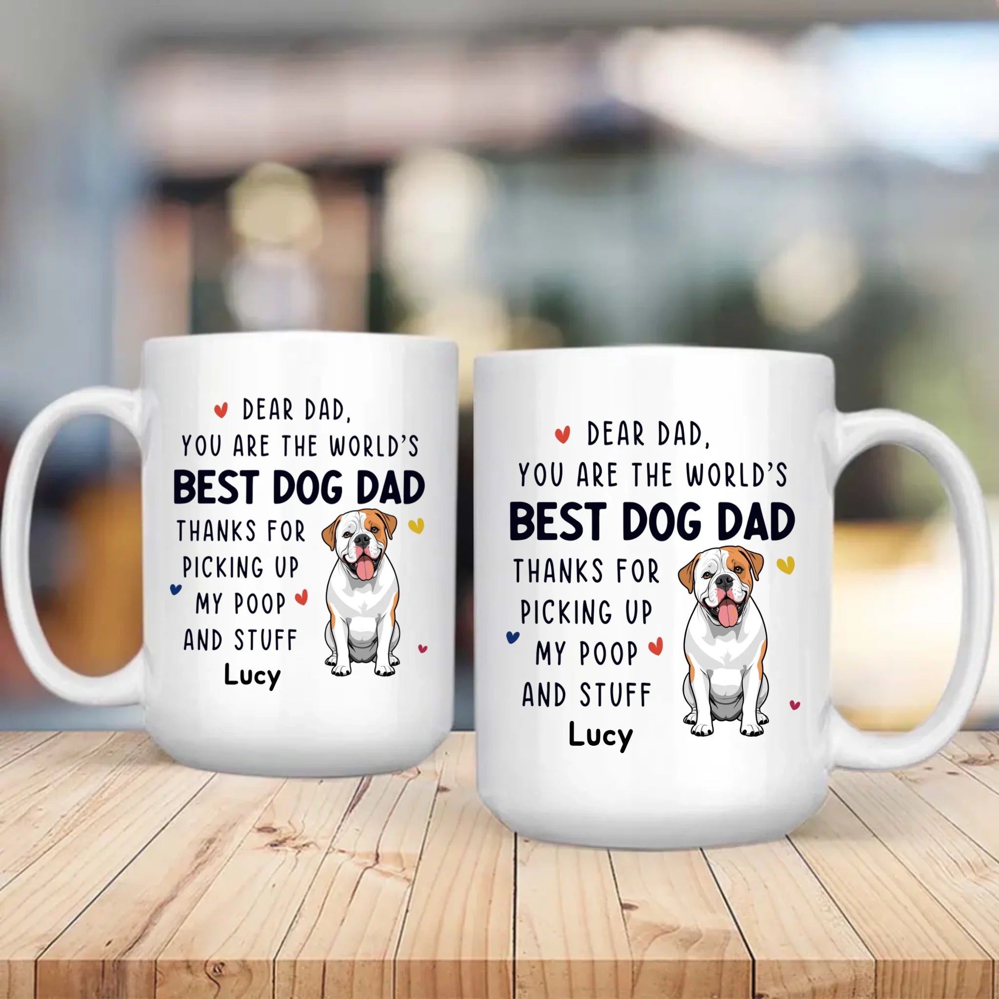 Custom Dog Mug - Dear Dad, You Are The World's - 89Prints