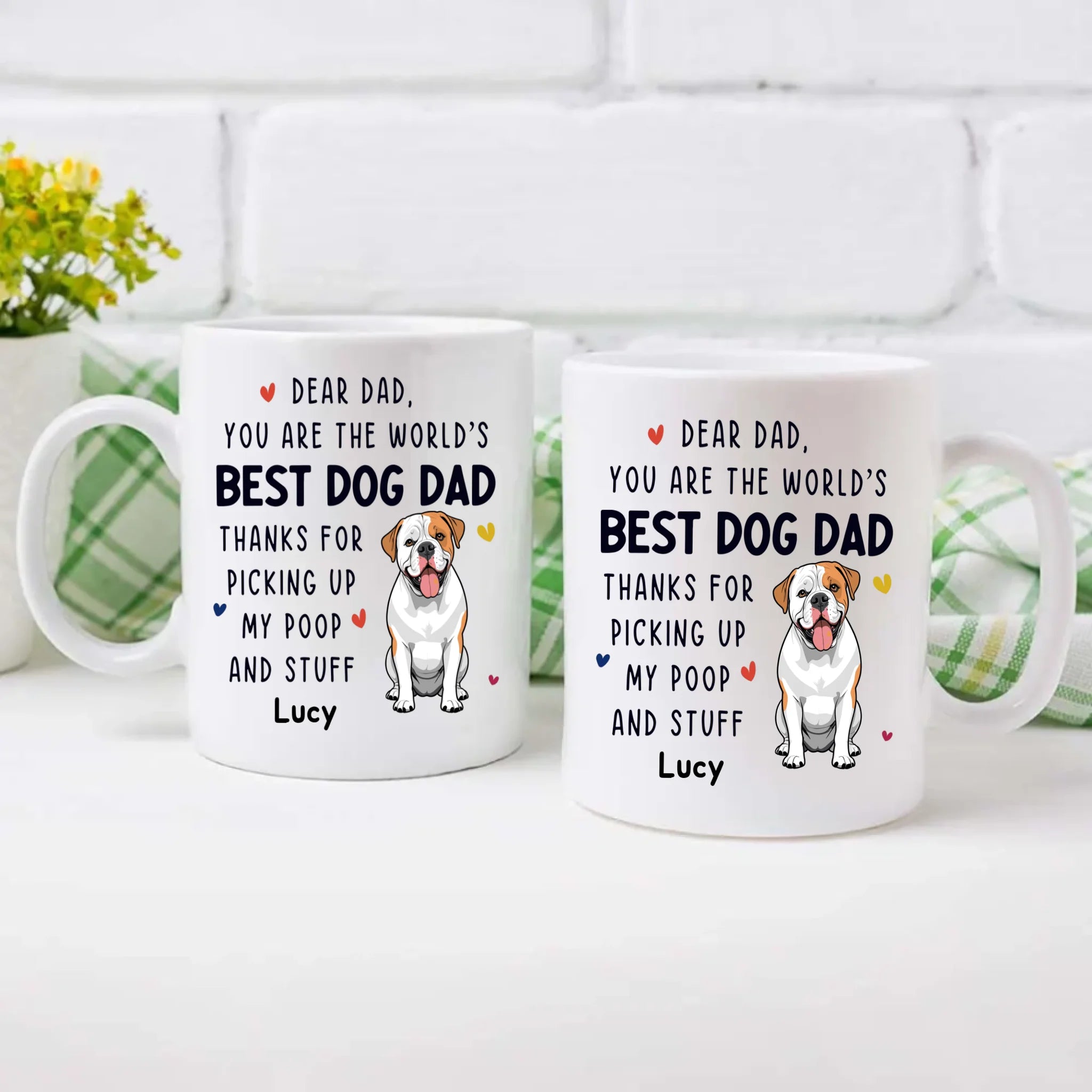Custom Dog Mug - Dear Dad, You Are The World's - 89Prints