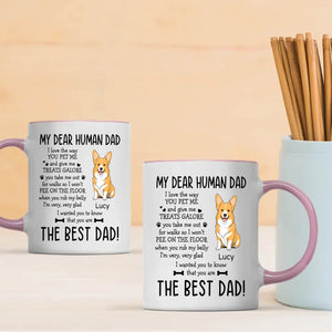 Heartfelt Custom Dog Mug - My Dear Human Dad, The Best Dad - 89Prints