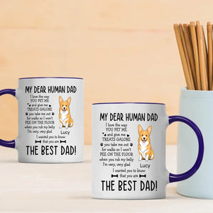 Heartfelt Custom Dog Mug - My Dear Human Dad, The Best Dad - 89Prints