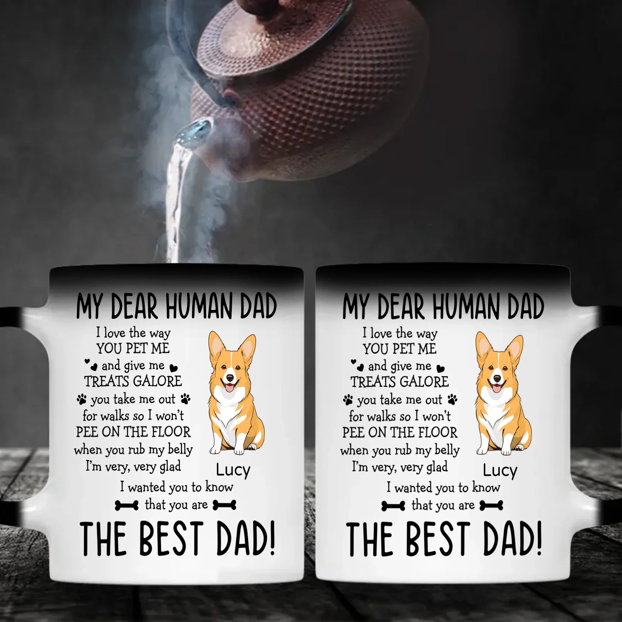 Heartfelt Custom Dog Mug - My Dear Human Dad, The Best Dad - 89Prints