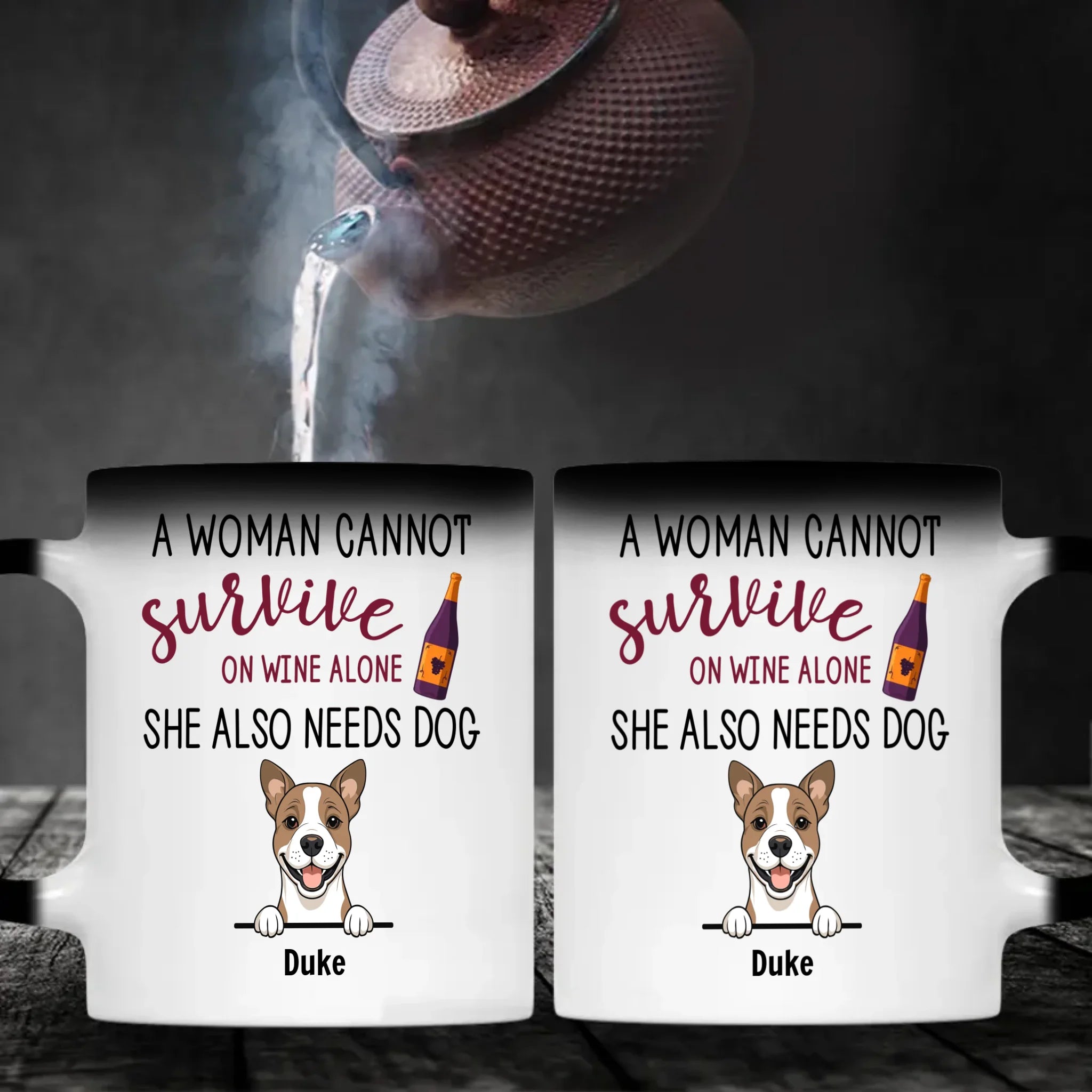 Sentimental Personalized Dog Mug - A Woman Cannot Survive On Wine Alone - 89Prints