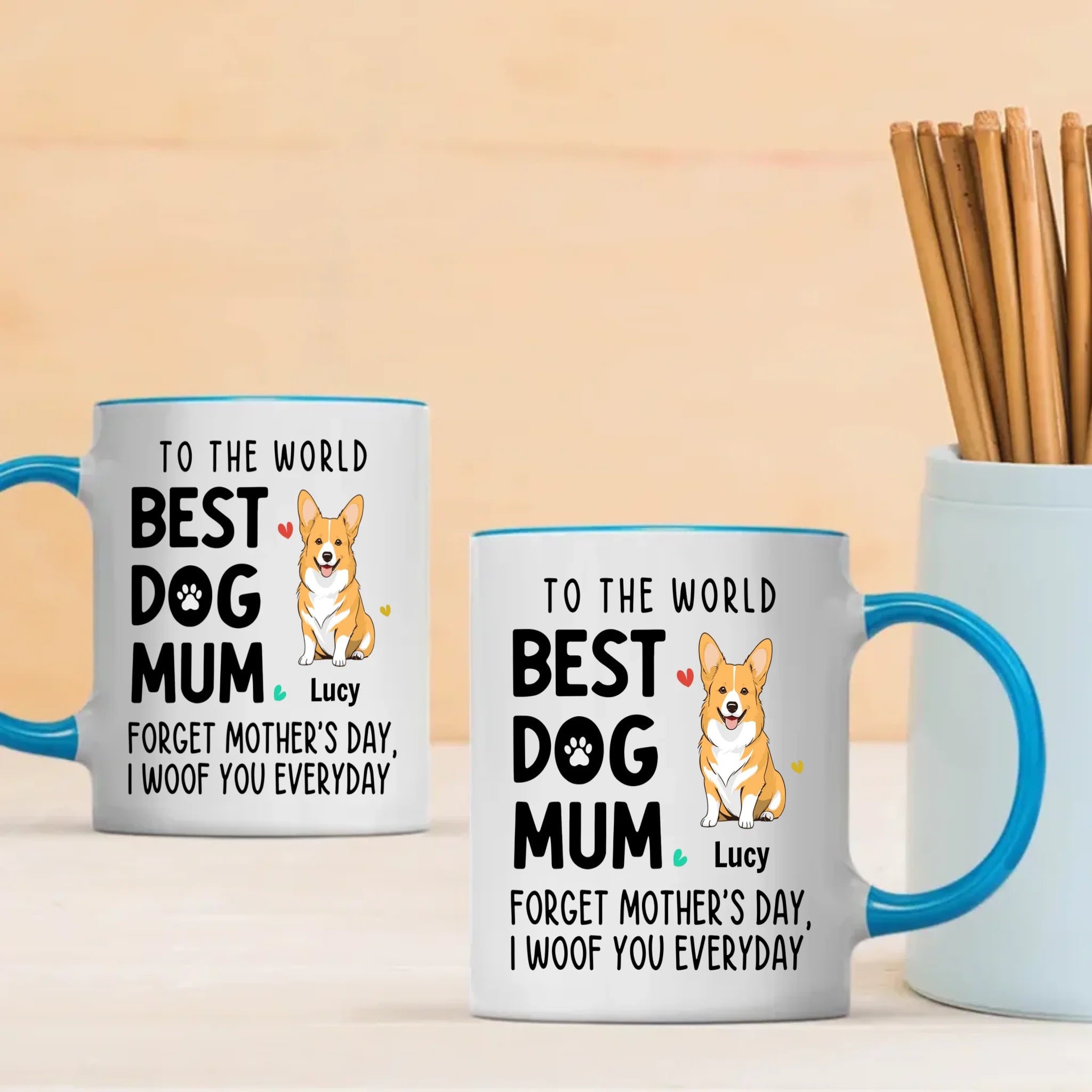 Unforgettable Personalized Mother's Day Mug With Dog - To The World, Best Dog Mum - 89Prints