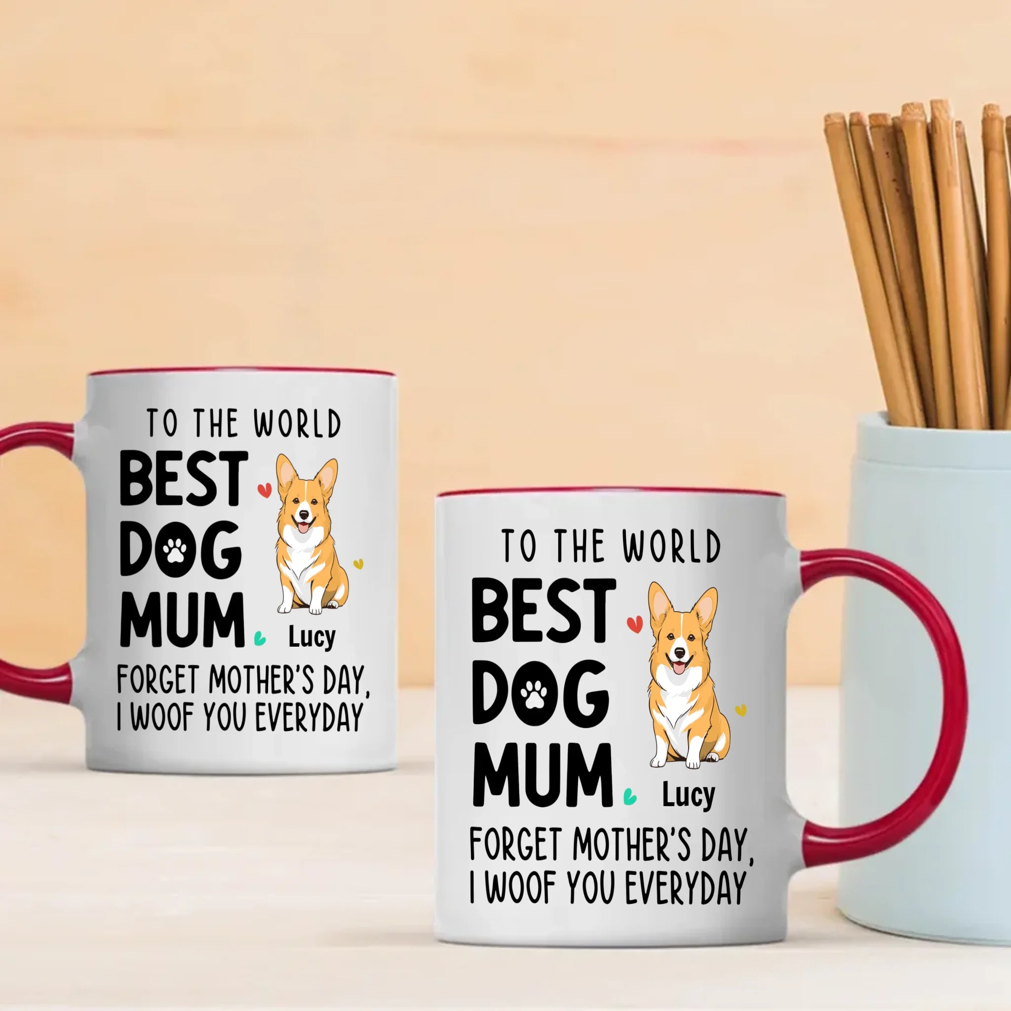 Unforgettable Personalized Mother's Day Mug With Dog - To The World, Best Dog Mum - 89Prints